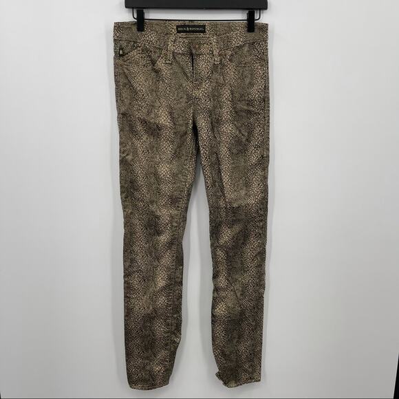 Rock & Republic metallic snake skin jeans s 8 - Picture 1 of 8